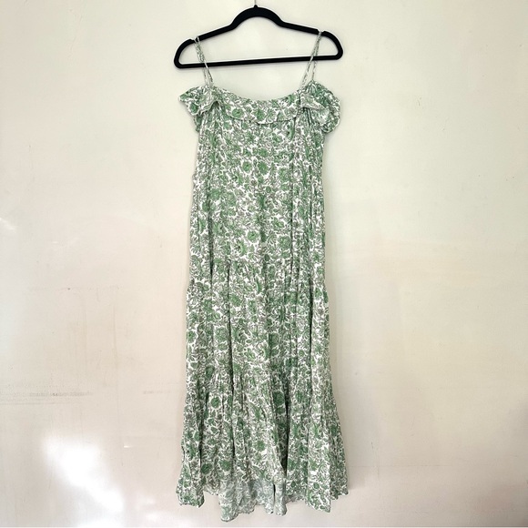J. Crew Tiered Green Floral Maxi Dress - Picture 3 of 5